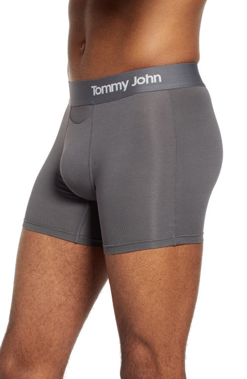 Shop Tommy John 2-pack Cool Cotton 4-inch Boxer Briefs In Iron Grey/navy