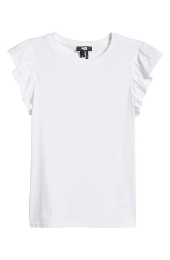 Shop Paige Erissa Ruffle Sleeve T-shirt In White