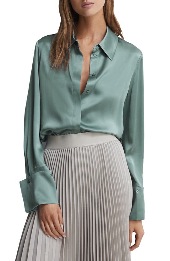 REISS HALEY SILK BUTTON-UP SHIRT