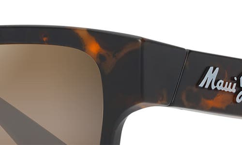 Maui Jim Kokua 54mm Gradient Polarizedplus2® Square Sunglasses In Matte Dark Havana