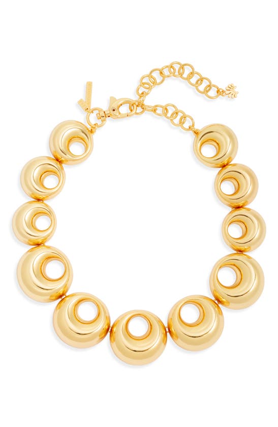 Shop Lele Sadoughi Technicolor Medallion Collar Necklace In Gold