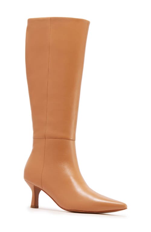 FRANKIE4 Allegra Pointed Toe Knee High Boot in Tan 