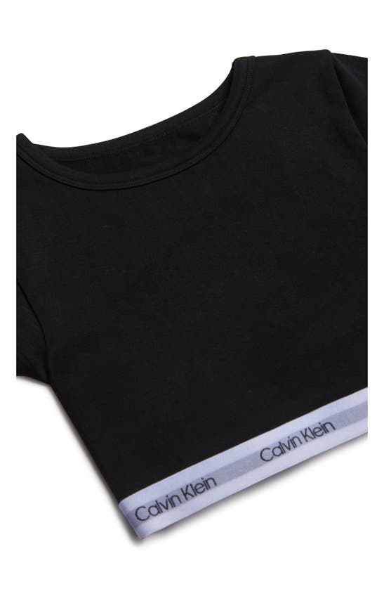Shop Calvin Klein Kids' Crop T-shirt In Black