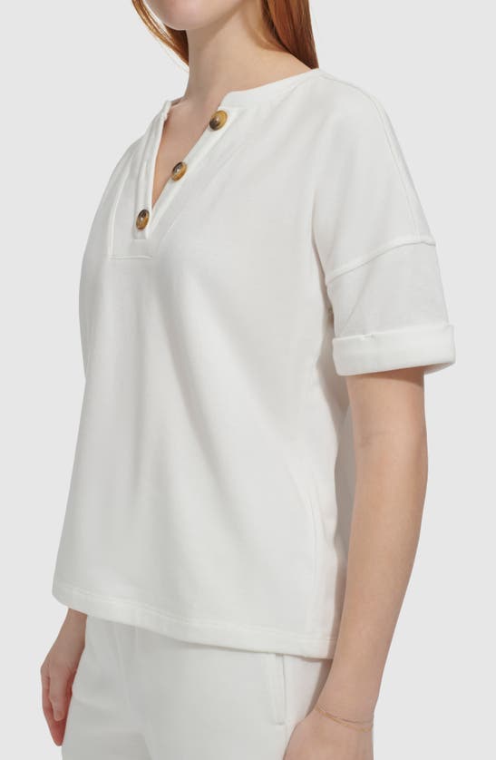 Shop Andrew Marc Sport Short Sleeve French Terry Henley In White