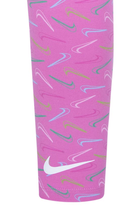 Shop Nike Kids' Swoosh Logo Leggings In Playful Pink