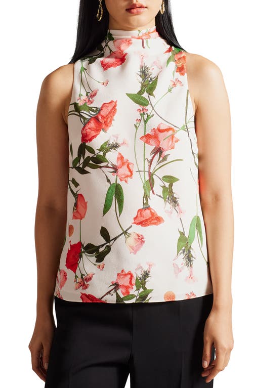 Ted Baker London Raeven Floral Sleeveless Top in White at Nordstrom, Size 3