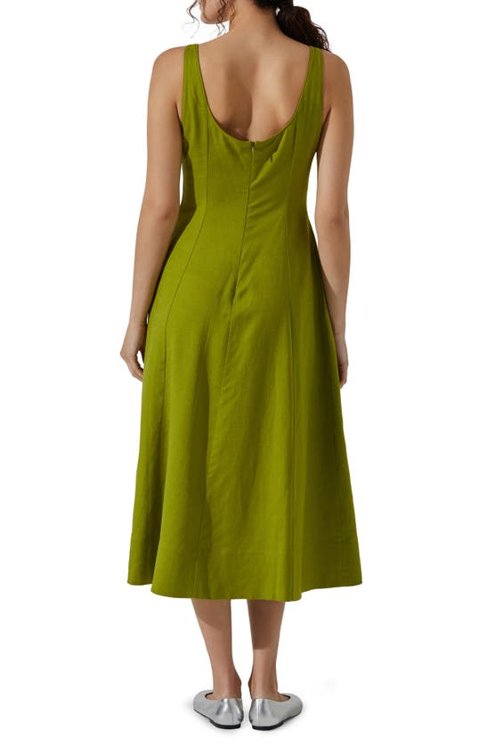 Shop Astr The Label Square Neck Midi Dress In Green