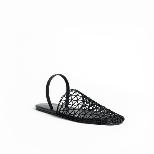 Shop Cecelia New York Aria Woven Slingback Slide In Black