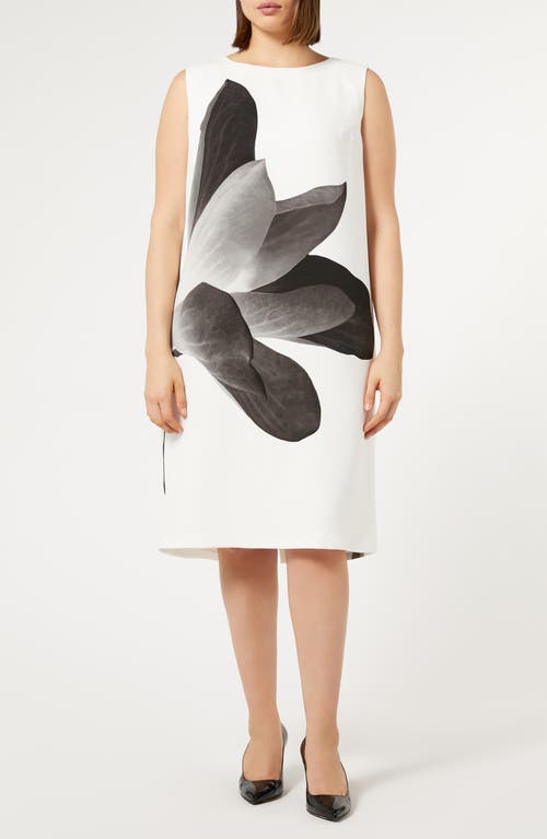Marina Rinaldi Oggetti Print Shift Dress In White Print