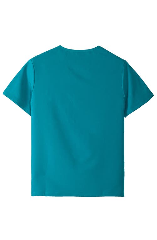 Shop Members Only Brighton 3-pocket Scrub Top In Teal