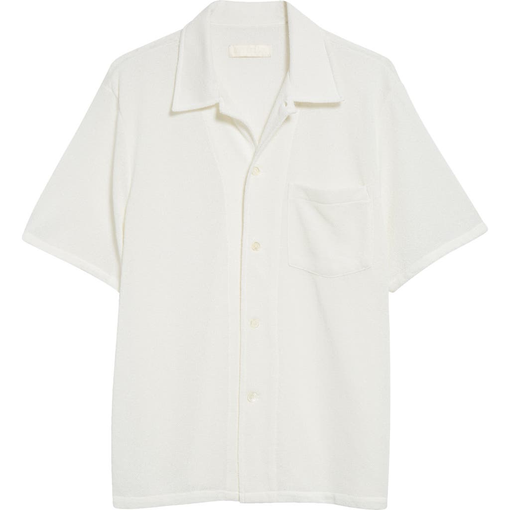 Our Legacy Textured-finish Short-sleeved Box Shirt In White Boucle