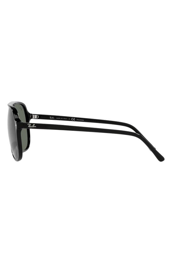 Ray Ban 56mm Polarized Square Sunglasses In Black