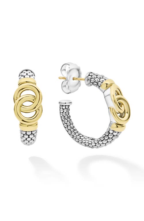 Lagos Signature Caviar Interlocking Circle Hoop Earrings In Two-tone