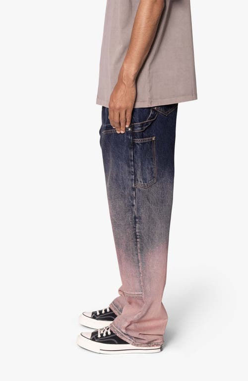 Mnml Gradient Nonstretch Ultra Baggy Carpenter Jeans In Blue/pink