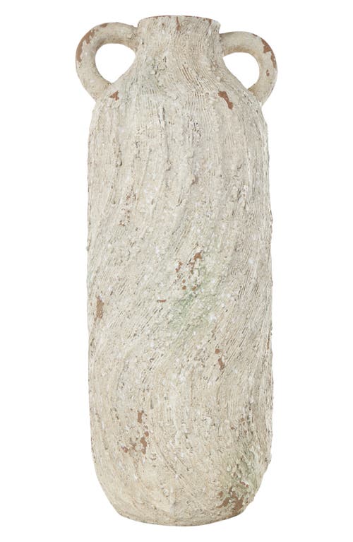 Ginger Birch Studio Textured Tall Vase In Cream