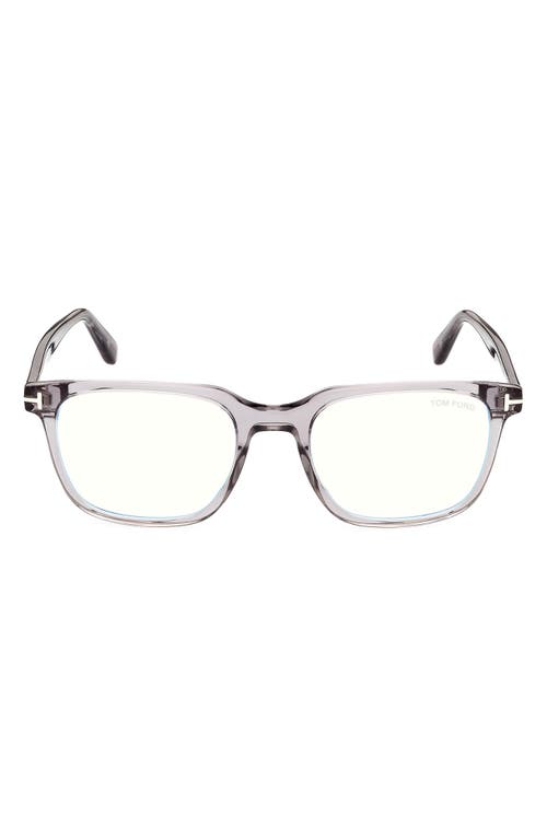 TOM FORD 53mm Square Blue Light Blocking Glasses in Grey /Smoke at Nordstrom