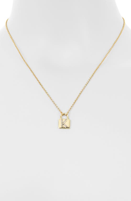 Meshmerise Diamond Padlock Initial Pendant Necklace In Yellow-k