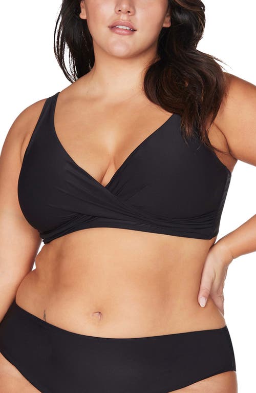 Artesands Hues Delacroix Cross Front D-Cup & Up Bikini Top Black at Nordstrom,