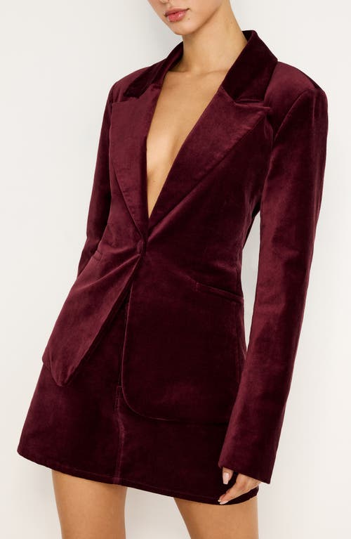 Good American Sculpted Velvet Blazer In Oxblood002