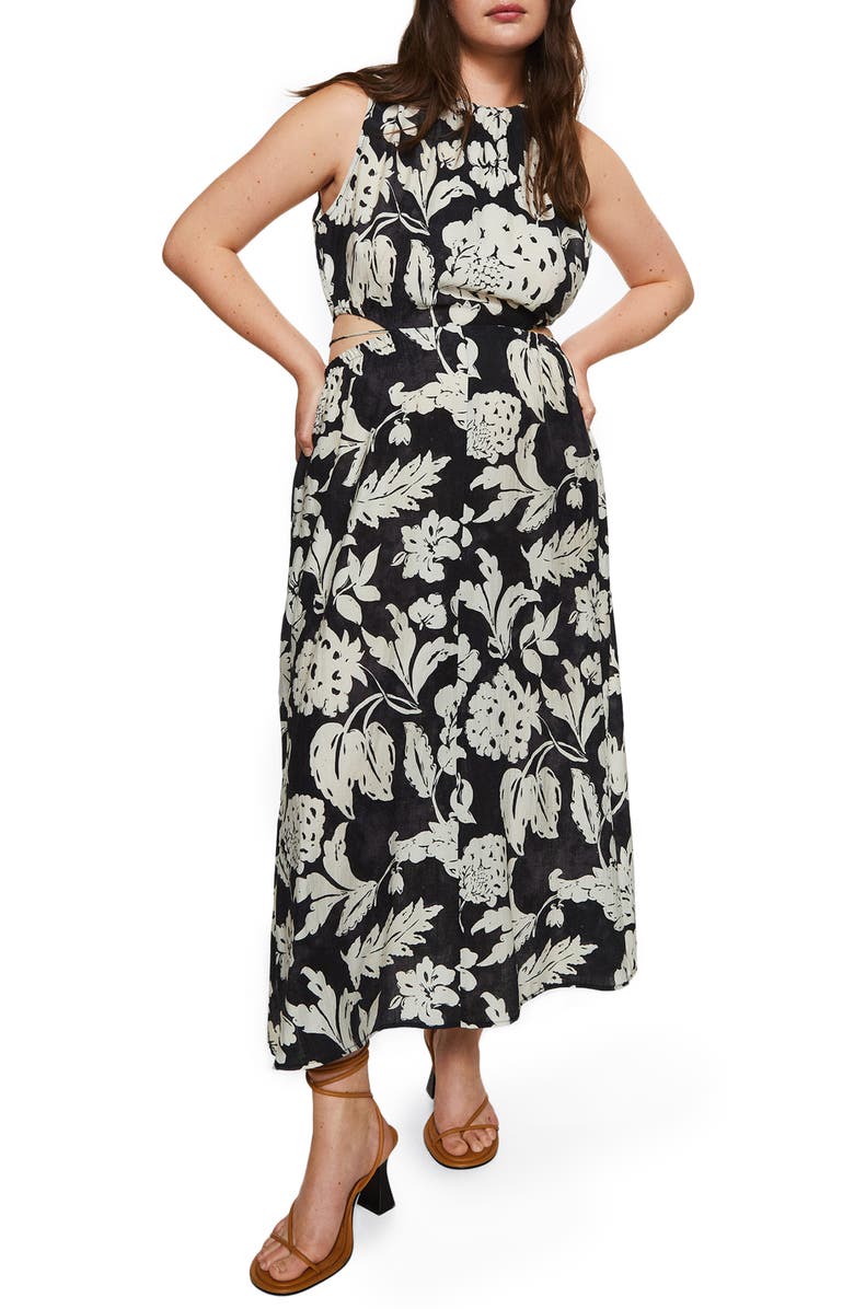 MANGO Floral Cutout Maxi Dress | Nordstrom
