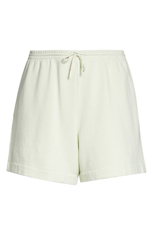 Shop Vince Essential Pull-on Cotton Sweat Shorts In Honeydew