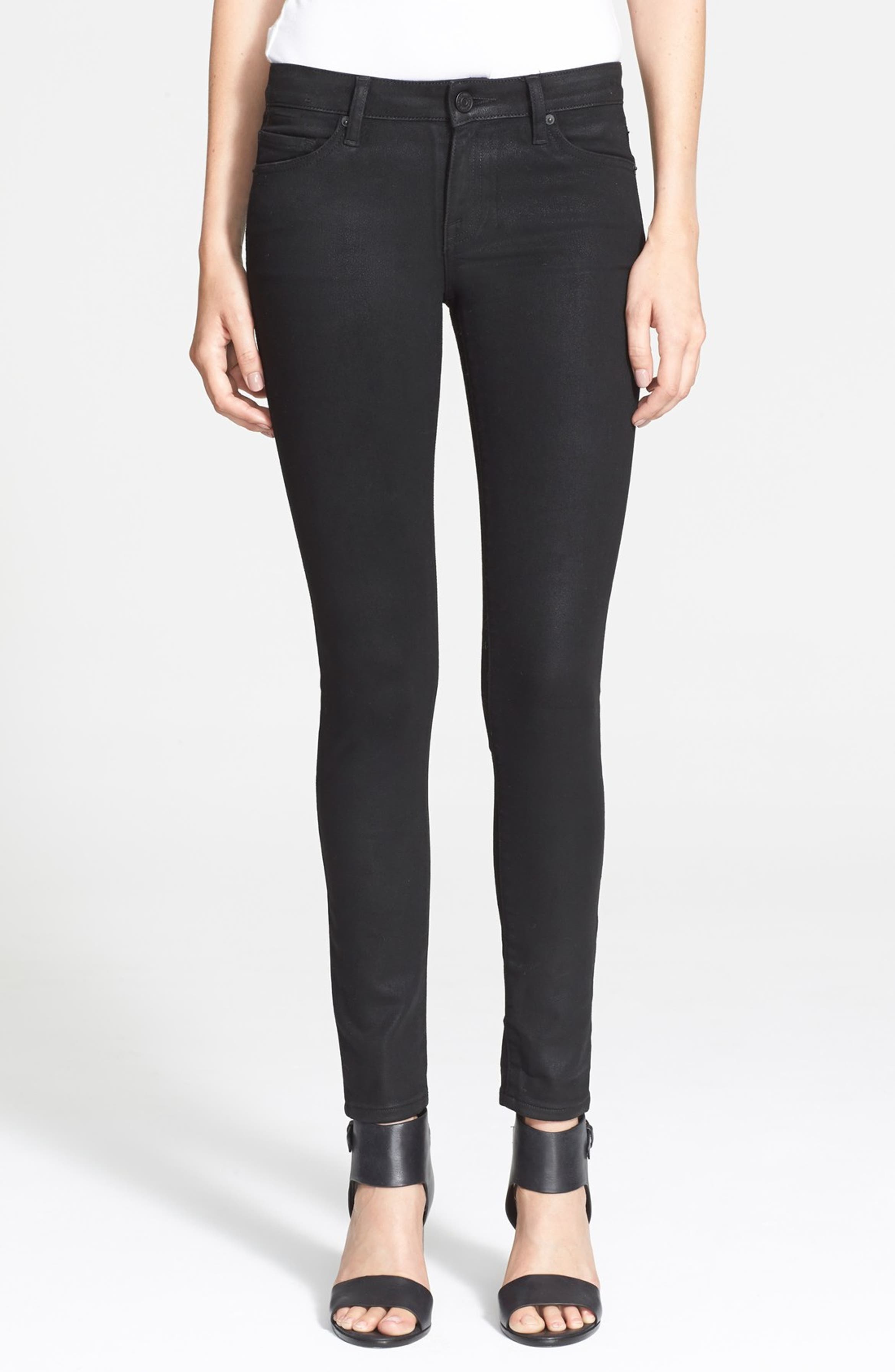 Joie Skinny Jeans (Coated Black) | Nordstrom