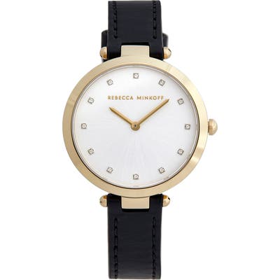 Rebecca Minkoff Nina Leather Strap Watch, 3m