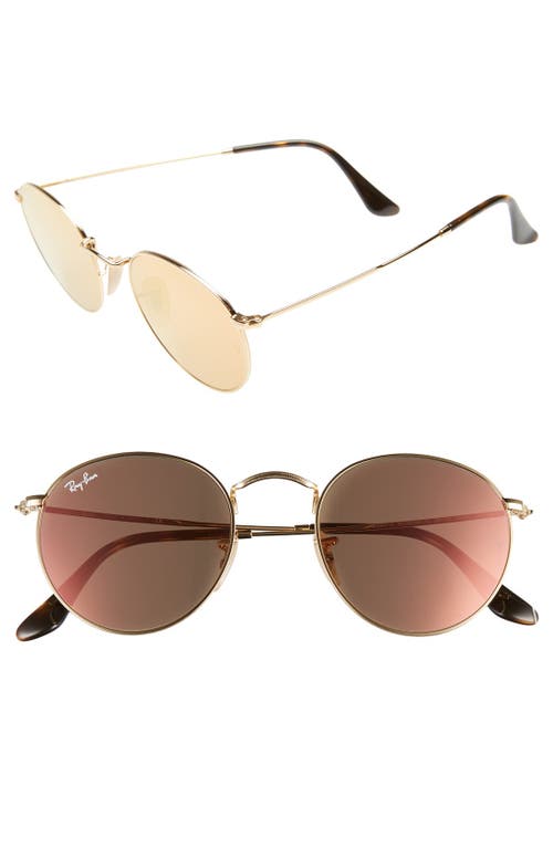 Ray-Ban Icons 50mm Round Sunglasses in Gold/Pink at Nordstrom