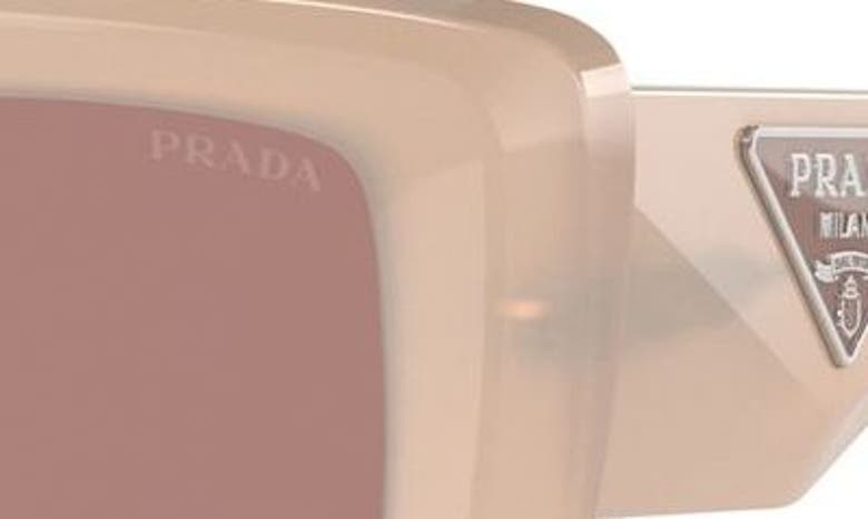 Shop Prada 50mm Geometric Sunglasses In Lite Brown