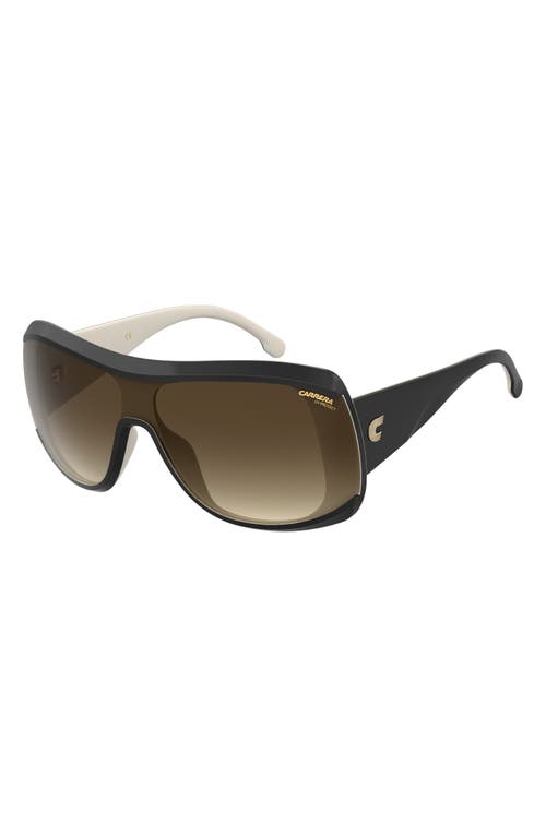 99mm Gradient Shield Sunglasses in Black White/Brown Gradient