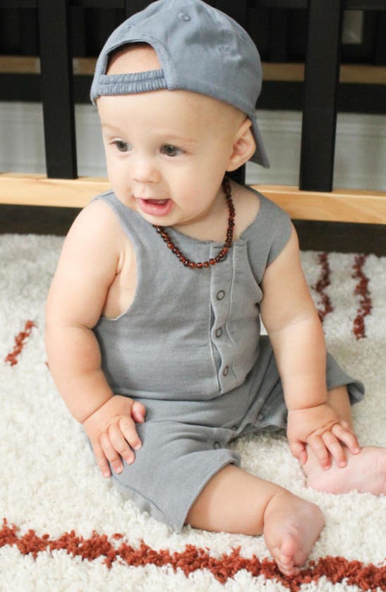 Shop L'ovedbaby Sleeveless Organic Cotton Romper In Mist