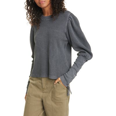 Free People Tasha Thermal Shirt, Grey