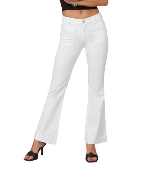 Lola Jeans Billie-wht High Rise Bootcut Jeans In White