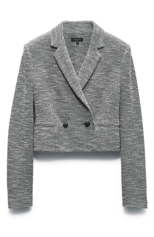 Rag & Bone Josie Cropped Italian Tweed Blazer In Nvywhiteml
