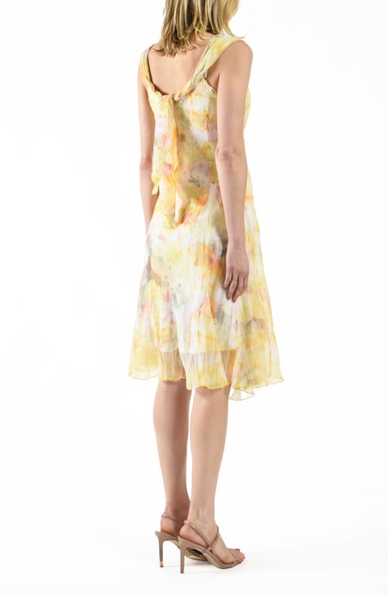 Shop Komarov Floral Chiffon & Charmeuse Cocktail Dress In Floralia