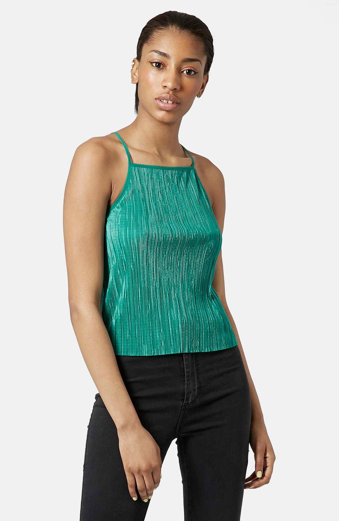 High Neck Crinkle Camisole Nordstrom