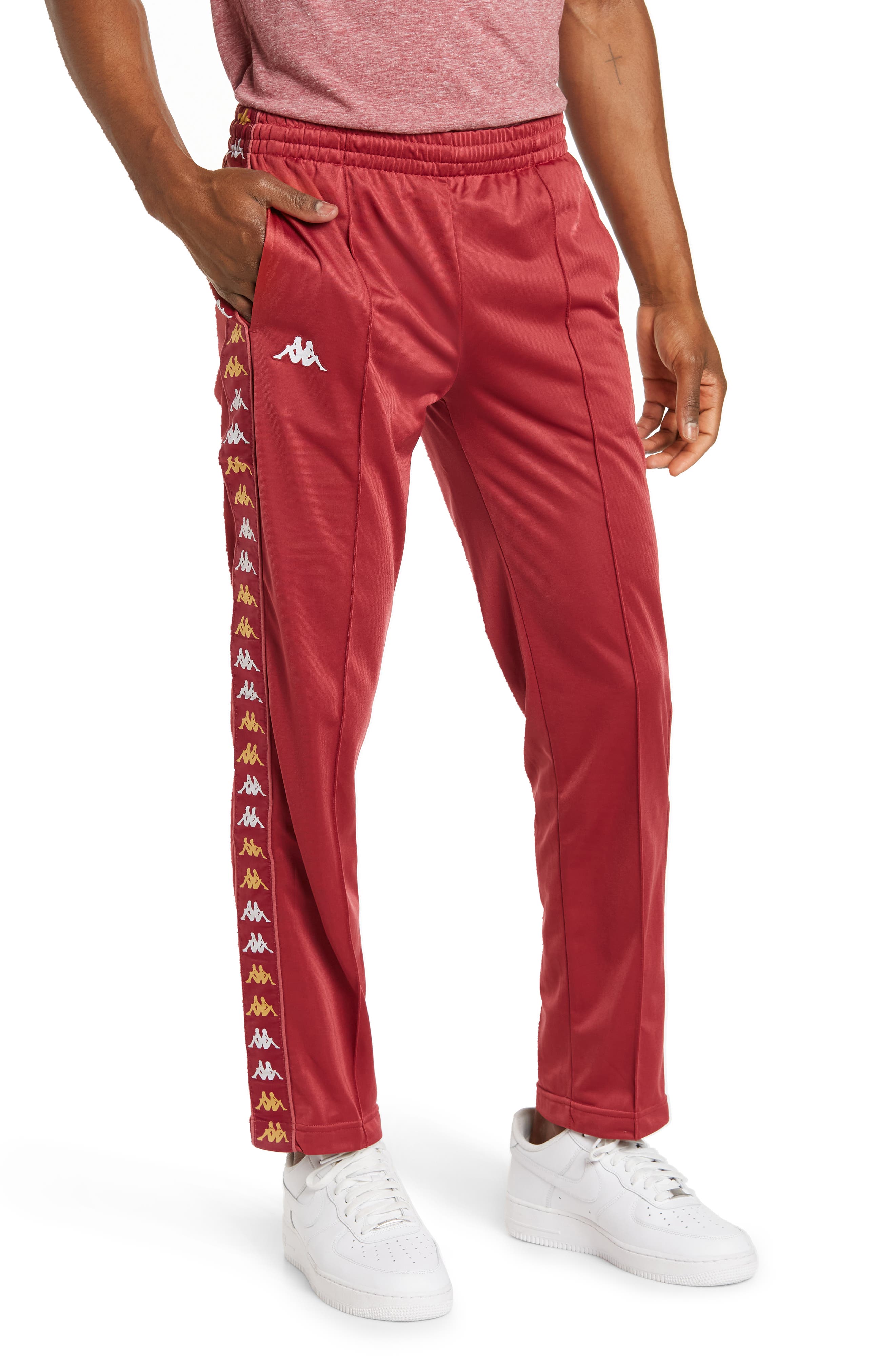 Kappa Men's 222 Banda Astoriazz Track Pants in Red Melody-Yellow-Bright White at Nordstrom, Size Small