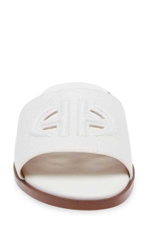 Shop Cole Haan Flynn Logo Slide Sandal In White Leather