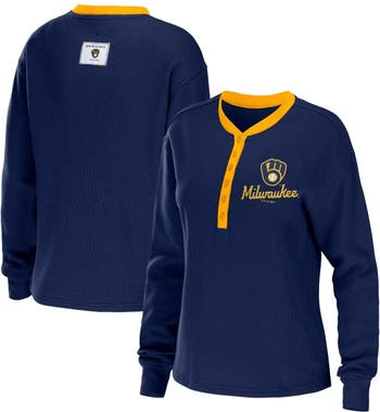 Milwaukee Brewers WEAR by Erin Andrews Women's Front Tie T-Shirt