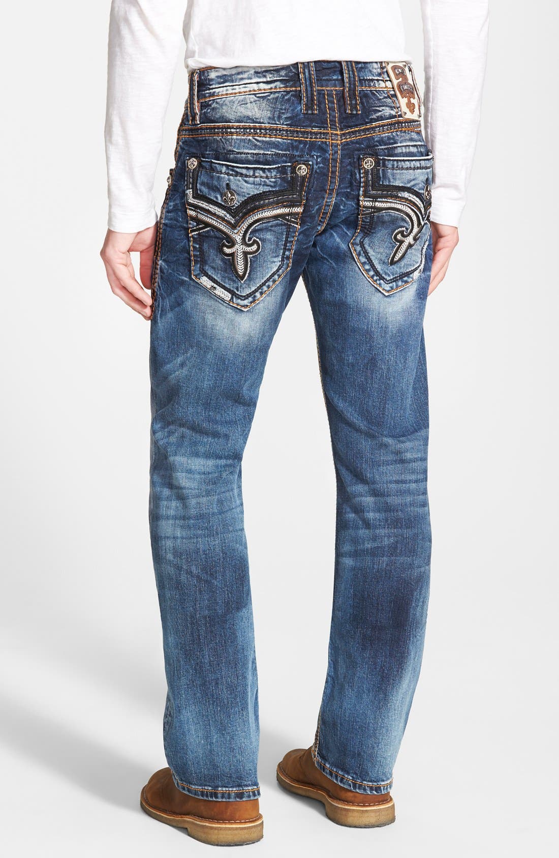 orange rock revival jeans