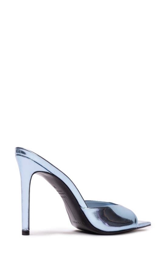 Shop Black Suede Studio Brea Pointed Toe Sandal In Blue Fog Mirror Metallic