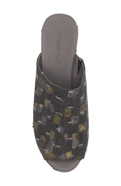 Chocolat Blu Gordie Platform Slide Sandal In Black Wash