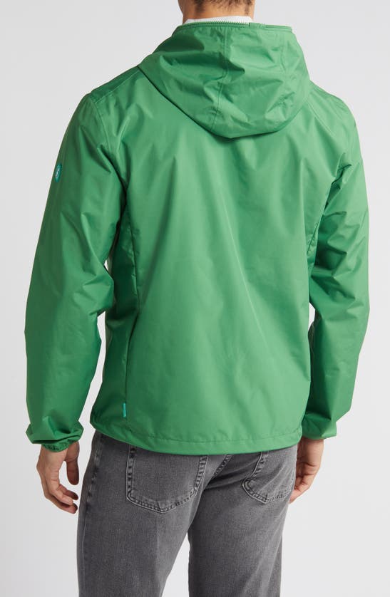 Shop Save The Duck Zayn Hooded Rain Jacket In Rainforest Green