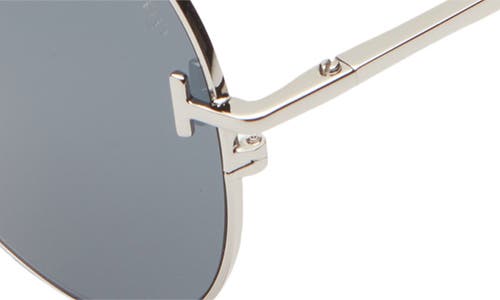 Shop Tom Ford 58mm Round Sunglasses In Shiny Palladium/smoke