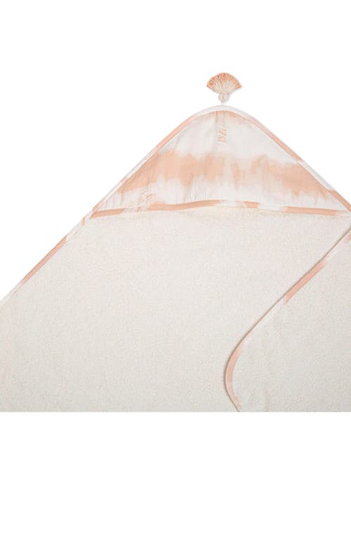 Crane Baby Hooded Cotton Baby Towel In Pink/ White