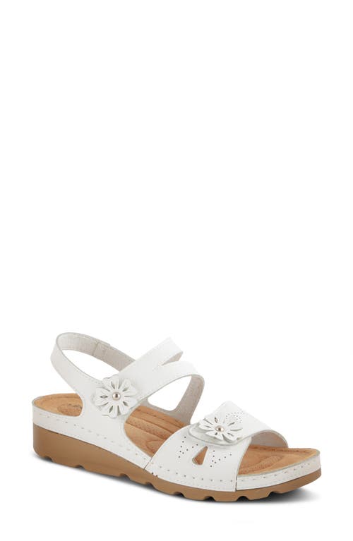 Flexus By Spring Step Poncia Slingback Wedge Sandal In White