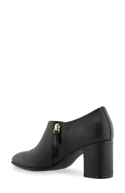 Aerosoles Melina Block Heel Bootie In Black Leather