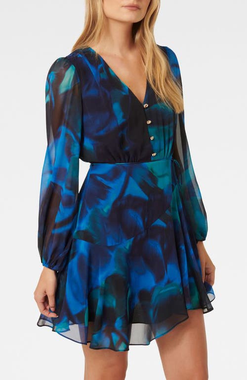 Shop Ever New Tamara Abstract Print Long Sleeve Asymmetric Minidress In Rosalia Floral