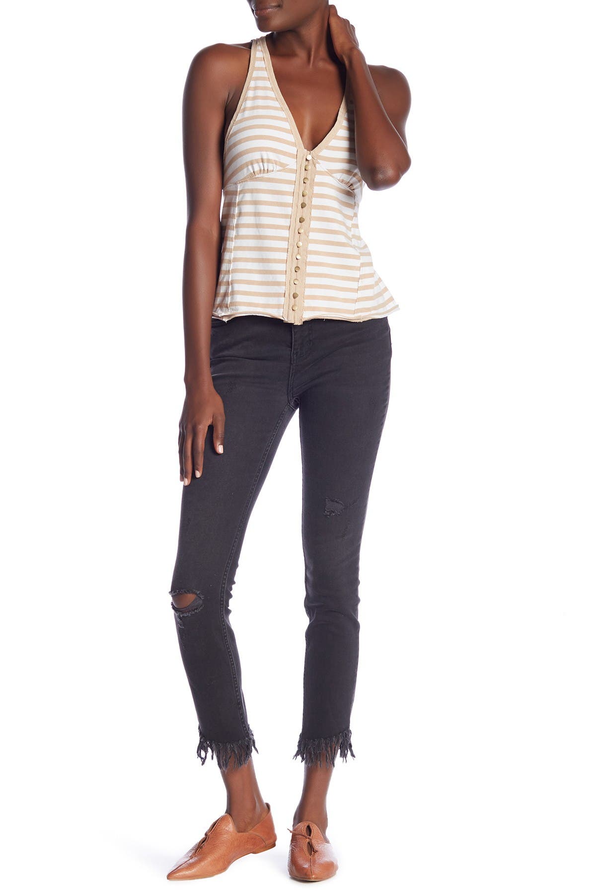 free people frayed skinny jeans
