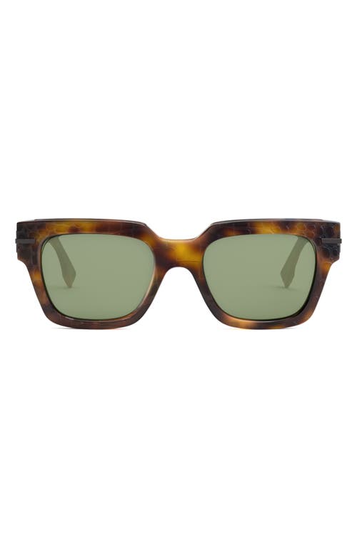 'Fendigraphy 51mm Geometric Sunglasses in Dark Havana /Green 